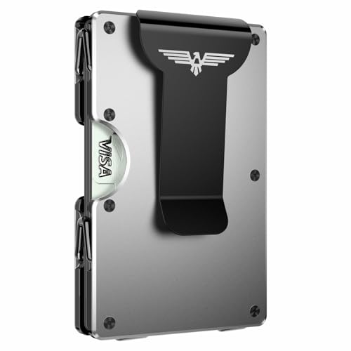 Lenvoten Upgraded Hinged Minimalist Wallet for Men, RFID Blocking Wallet | Slim Metal Aluminum, Credit Card Holder, Money Clip Holds 20 Cards, Premium Scratch-Resistant Finish, Ideal Gift for Men - color: S3-Gunmetal