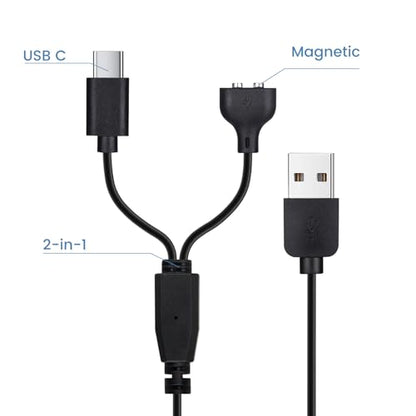 2-Pack Dog Shock Collar Charger Cord Replacement for Jugbow Training Collar, 2-in-1 Magnetic and USB C Charging Cable - size: 3 ft cable without adapter