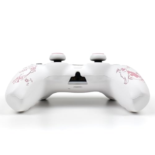 Cat Among Blossoming Branches Controller Skin Cover Compatible with PS5/Playstation 5 Controller, RALAN Protector Case Customised Thumb Grip - color: Cat White Pink