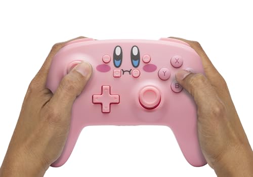 PowerA Wireless Controller for Nintendo Switch - Kirby Mouthful, Switch Lite/Switch-OLED Model, Nintendo Switch 2, AA Battery Powered (Battery Included), Bluetooth, Motion Controls, Officially Licensed - style: Kirby