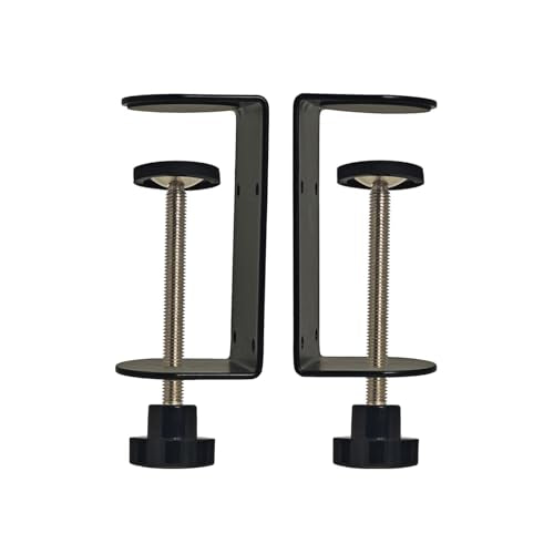 3 inch C-Clamp with Four Small Holes in the back, 2-Pack Adjustable Desk C Clamps for Range 0.35"~3.37", Versatile Clamp for Brake, Parts Assembly, Fastening, Welding, Woodwork, Metal Work - size: 3 in, style: 2-Pack