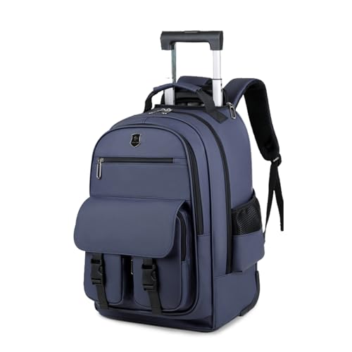 FANDARE Rolling Laptop Backpack Convertible Luggage Backpack with Wheels Travel Daypacks Multi-Functional Carry-On for Business Trip Men Lifestyle Outdoor Urban Waterproof PU Film Backpacks Blue - color: Blue