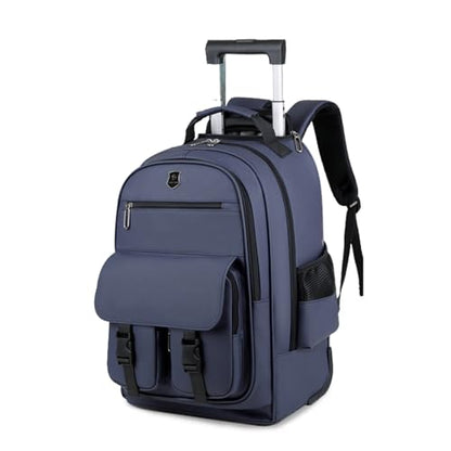 FANDARE Rolling Laptop Backpack Convertible Luggage Backpack with Wheels Travel Daypacks Multi-Functional Carry-On for Business Trip Men Lifestyle Outdoor Urban Waterproof PU Film Backpacks Blue - color: Blue