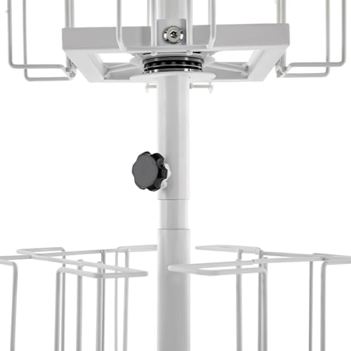 Rotating Greeting Card Rack, 6 Tiers 24 Greeting Card Display Stand Cold Rolled Steel Pocket Rotating Holder Portable Postcard Holder w/4 Universal Wheels for Classrooms Offices Libraries