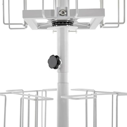 Rotating Greeting Card Rack, 6 Tiers 24 Greeting Card Display Stand Cold Rolled Steel Pocket Rotating Holder Portable Postcard Holder w/4 Universal Wheels for Classrooms Offices Libraries