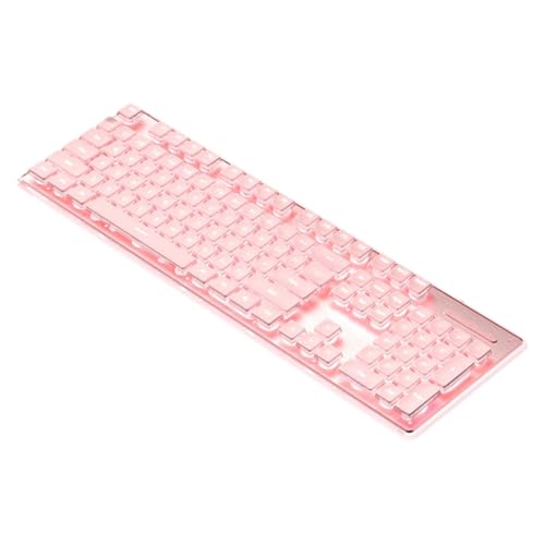 Silents Mechanical Gaming Keyboards 104Keys USB Cord with RGBs Backlit and IPX4 Waterproof for PC Laptop Accessories - color: Pink