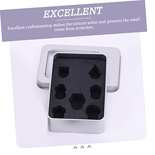 Alipis Square Iron Dice Storage Case with Foam Inserts Portable Tin Dice Organizer for Home Use for Board -Piece Set