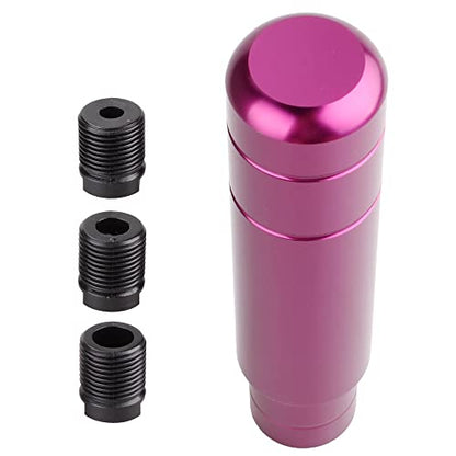 BARTOO Aluminum Weighted Manual Shift knobs, Long Stick Shift Knob Gear Shifter Knobs, Car Accessories Lever Cover Head Universal Shifter Knobs with 3 Threaded Adapters (Purple) - color: Purple
