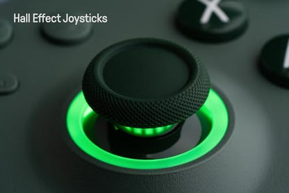 8Bitdo Ultimate C Wired Controller with RGB Lighting Fire Ring - Dark Green | Officially Licensed, Hall Effect Joysticks, Hall Trigger, 3.5mm Audio Jack, for Xbox Series X|S, Xbox One, Windows 10/11 - color: Dark Green