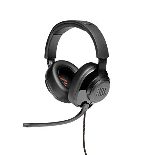 JBL Quantum 200 - Wired Over-Ear Gaming Headset with Voice Focus Directional flip-up mic and Memory Foam Ear Cushions (Black),(Pack of 4) - size: Large (Pack of 4)