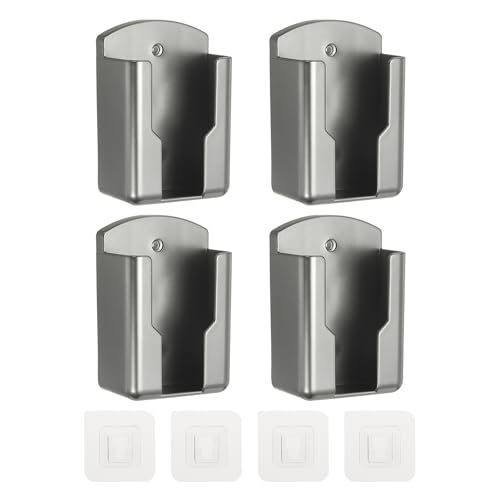 4Pcs Remote Control Holder Wall Mount, (2.7" x 1.63" x 3.94")-Universal TV AC Remote Controller Organizer Box Air Conditioner Media Player Rack Holder for Home/Office/School, Gray - color: Gray, size: 2.7" x 1.63" x 3.94"