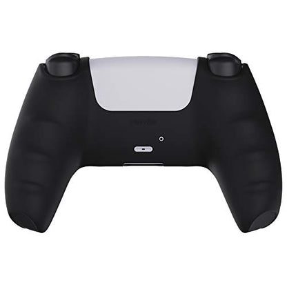 PlayVital Black Pure Series Anti-Slip Silicone Cover Skin for ps5 Controller, Soft Rubber Case for ps5 Wireless Controller with Black Thumb Grip Caps - color: Black