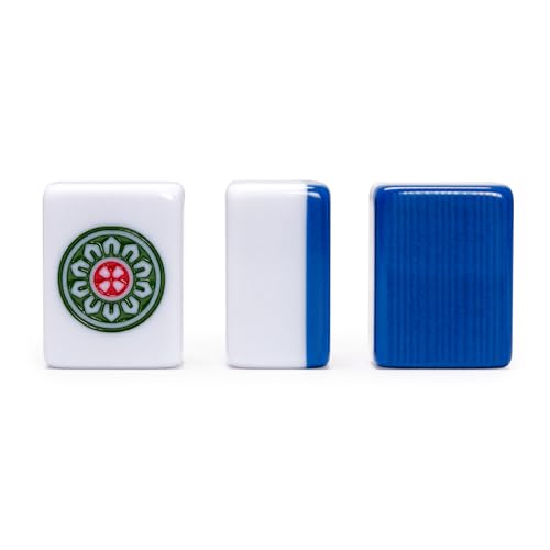 Yellow Mountain Imports “Bleau Royal” Chinese Mahjong Set with 146 Medium Tiles and Blue Vinyl Case — for Chinese Style Gameplay Only [「皇天藍」中國麻將] - color: Deep Indigo