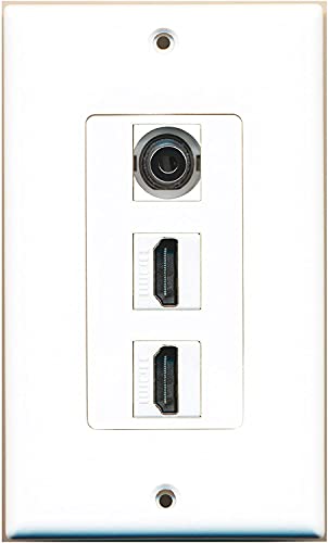 RiteAV - 1 3.5mm Audio/Headphone Jack and 2 HDMI Port Wall Plate Decorative