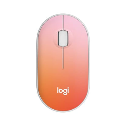 Logitech M340 Compact Ambidextrous Silent Wireless Mouse - Tropical Sunrise | Silent clicks, with 2.4 GHz USB-A Nano Receiver, 3 non-customizable buttons, 18-months battery, Windows Mac Chrome compatible - color: Tropical Sunrise