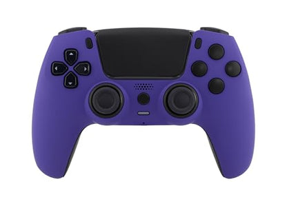 Crazy Controllerz Custom Wireless Controller for PS5 with Z-Touch™ Seamless Soft Touch Front Shell and Z-Grip™ Comfort Zones - Plush Purple - color: PLUSH PURPLE