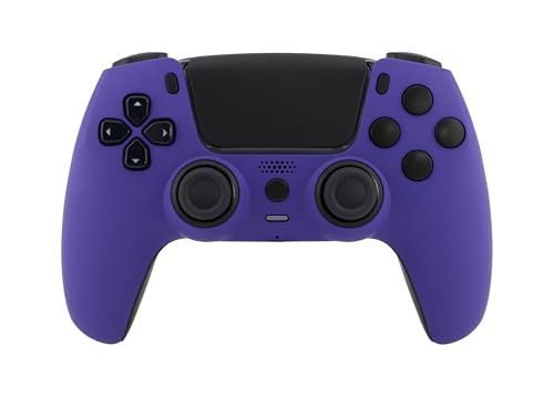 Crazy Controllerz Custom Wireless Controller for PS5 with Z-Touch™ Seamless Soft Touch Front Shell and Z-Grip™ Comfort Zones - Plush Purple - color: PLUSH PURPLE