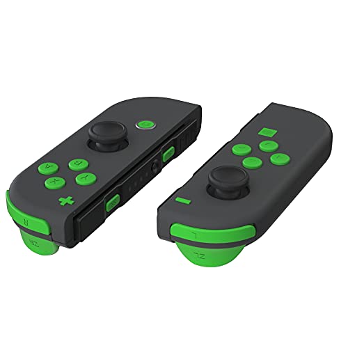 eXtremeRate DIY Full Set Buttons for Nintendo Switch & Switch OLED, Custom Replacement Buttons for JoyCon, ABXY Direction Keys SR SL L R ZR ZL + - Home Capture Trigger Buttons Springs - Green - color: Green