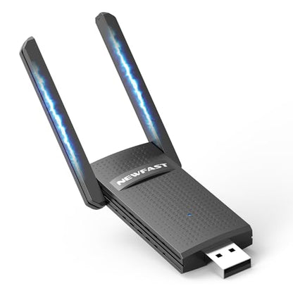 NEWFAST AC1300 USB WiFi Adapter for Desktop PC U327, 2.4G/5G Dual Band Wireless Network Transceiver Adapter with Dual Antennas, Wireless WiFi Adapter Dongle Compatible Windows 8/8.1/10/11