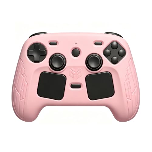High-Elastic Silicone Protective Case for Steam Controller 2026 Anti-Slip Skin-Friendly Dustproof Anti-Scratch Shock-Absorbing Impact-Resistant Washable Full Cover Shell with 2 Joystick Caps (Pink) - color: Pink