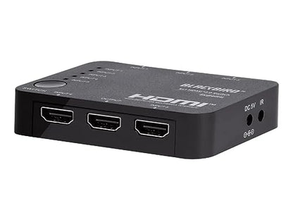 Monoprice 4K 5x1 HDMI 2.0 Switch - 4K@60Hz, Dolby Vision, HDR, HDR10, Hybrid Log-Gamma, 18Gbps, HDCP 2.2, HDMI 2.0, USB Powered, with IR Remote Control - Blackbird Series