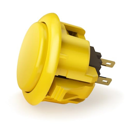 QANBA D-lite Arcade Button Original Buttons Snap-In Joystick Arcade Buttons for DIY arcade machines 30mm Push button switch(Boxed）(30mm Yellow（DL11) 24 Pcs) - size: 30mm Yellow（DL11) 24 Pcs