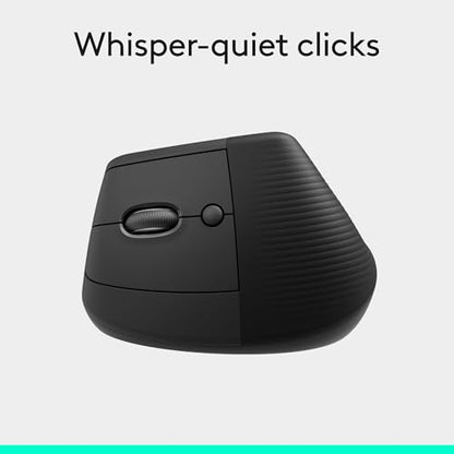 Logitech Left Handed Lift Vertical Ergonomic Wireless Mouse - Graphite | Connect via Bluetooth or included Logi Bolt USB-A receiver, quiet clicks, 4 of 6 buttons customizable, Windows Mac compatible - color: Graphite, style: Left-Handed