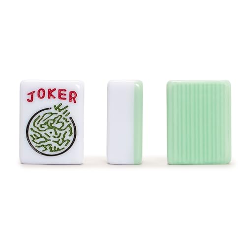 YMI "Jade Horizon" American Mahjong 166 Medium Melamine Tiles-Only Set | 166 engraved white melamine tiles with striped backs. Refined tiles-only set for American Mahjong players who own accessories - color: Jade
