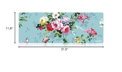 LIEBIRD® Extended XXL Gaming Mouse Pad - Portable Large Desk Pad for Laptop - Non-Slip Rubber Base (Peony) - color: Peony