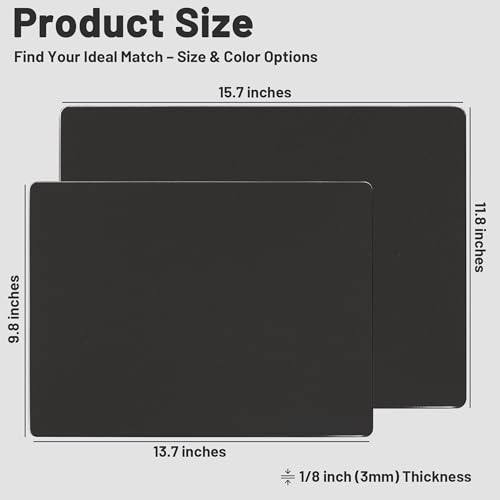 Glass Gaming Mouse Pad, Hard Mousepad for Gaming, 15.7” x 11.8” Ultra-Smooth Micro-Etched Surface Mousepad, Improved Precision & Speed, Anti-Slip Base, Black - color: Black, size: 15.7L x 11.8W inches