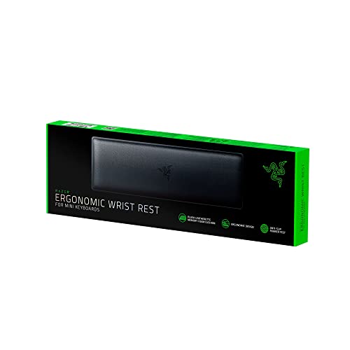 Razer Ergonomic Wrist Rest for Mini (60%) Keyboards | Plush Leatherette Memory Foam Cushion, Anti-Slip Rubber Feet - size: Mini Keyboard, style: Memory Foam