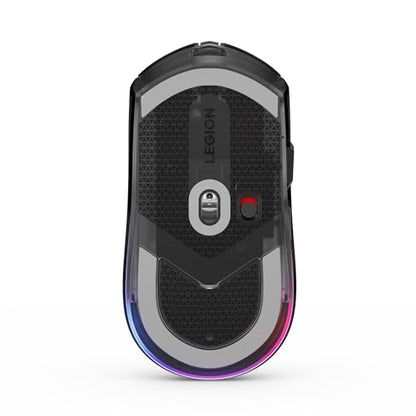Lenovo Legion M410 Wireless RGB Gaming Mouse – 6 Button Palm Grip Mouse with 16,000 DPI, 53 Hour Rechargeable Battery, 2-Zone RGB Lighting, NVIDIA Reflex Compatible - color: Translucent, size: Medium | Right Handed, style: M410