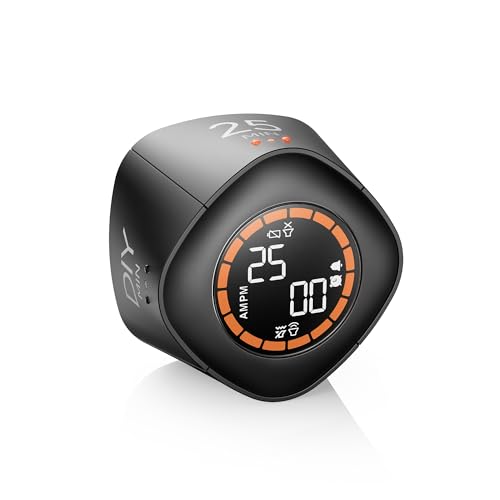VEWINGL Cube Productivity Timer, 25/5/10/45 Min Presets, Desk Flip Timer for Pomodoro Study Sessions, Vibration & Custom Modes for ADHD, Work, Study & Kitchen (Black) - color: Matte Black