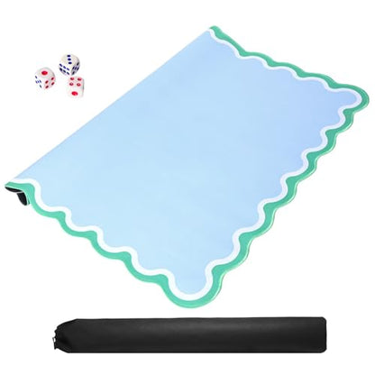 TIASUSAN Blue Mahjong Mat (31.5” x 31.5”) with Black Carrying Bag, Anti-Slip, Noise-Reducing Mahjong Mat for Table, Poker, Board Games, Dominoes, and Card Games - color: Blue