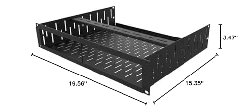 Penn Elcom Custom Media Rack Shelves Compatible with 2 x Sonos Amp Units - size: 2 x Sonos Amp Units