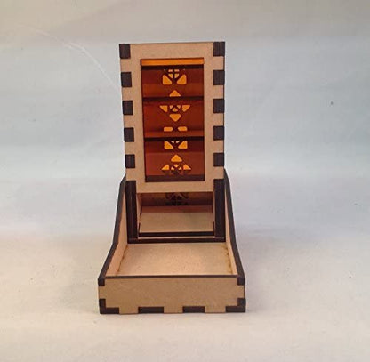 Mini Dice Tower v1 Amber Acrylic Window Laser Cut MDF Unique Fast Shipping