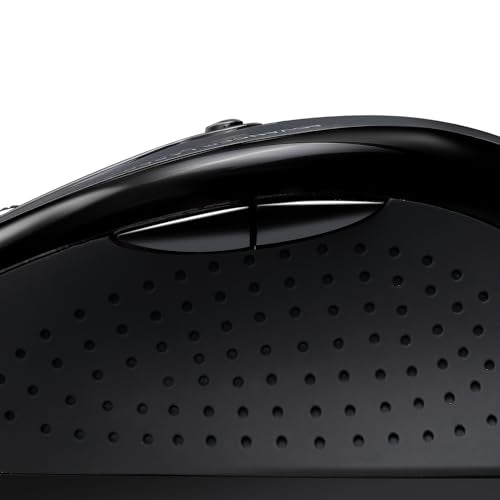 Adesso iMouse G25 Wireless Ergonomic Mouse with 3 Levels Adjustable DPI 800 1200 1600 2 Internet Navigation Buttons 2.4 GHz RF Black Right Hand Right Handed Mouse for Office Desktop PC Laptop