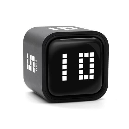 Rotating Productivity Timer 5, 10, 30, 60 Minutes Preset, Desk Cube w/Gravity Sensor for ADHD, Mute Functions, Ideal for Work, Study, Kitchen, Back to School (Black) - color: Blackb