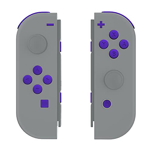 eXtremeRate DIY Full Set Buttons for Nintendo Switch & Switch OLED, Custom Replacement Buttons for JoyCon, ABXY Direction Keys SR SL L R ZR ZL + - Home Capture Trigger Buttons Springs - Purple - color: Purple