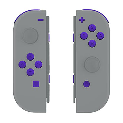 eXtremeRate DIY Full Set Buttons for Nintendo Switch & Switch OLED, Custom Replacement Buttons for JoyCon, ABXY Direction Keys SR SL L R ZR ZL + - Home Capture Trigger Buttons Springs - Purple - color: Purple
