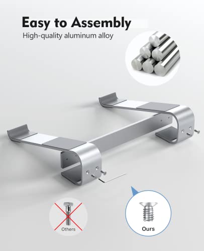 Soqool Laptop Stand for Desk,Aluminum Computer Stand for Cooling | Sturdy Stable Ergonomic Laptop Riser Compatible with MacBook Pro Stand Air/Dell/HP/Lenovo 10-16.2inch Notebook - color: Silver