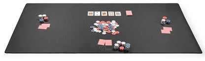 Board Game Mat 36 x 72, Table Cover for Mahjong, Poker, Playing Cards, Tile Games, Dominoes, and RPG - Neoprene Gaming Playmat - Black - color: Black, size: Rectangle 36 x 72 inches