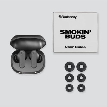 Skullcandy Smokin’ Buds Wireless Noise Isolating Earbuds - Midnight Smoke | In-Ear Fit, Bluetooth, 20 Hours Battery, IPX4 Sweat and Water Resistant, Microphone for iPhone Android, Commuting, Studying - color: Midnight Smoke