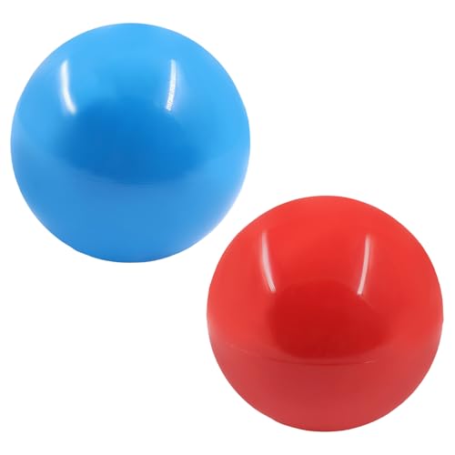 ZOCCVI 35mm Arcade Joystick Ball Top Handle, Red and Blue, 2 Pcs | M6 Thread, Plastic Replacement Knob, DIY Arcade Game Fight Stick, Round - color: Red+Blue(Round)