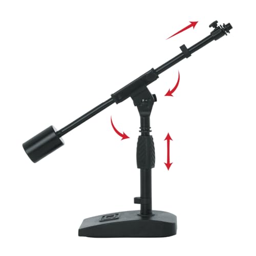 Gator Frameworks Deluxe Weighted Base Boom Mic Stand (GFW-MIC-0822) | Telescoping Boom Arm Rectangular Weighted Base & 2.5 lb. Counterweight for stable extended positioning - style: Deluxe Weighted Base