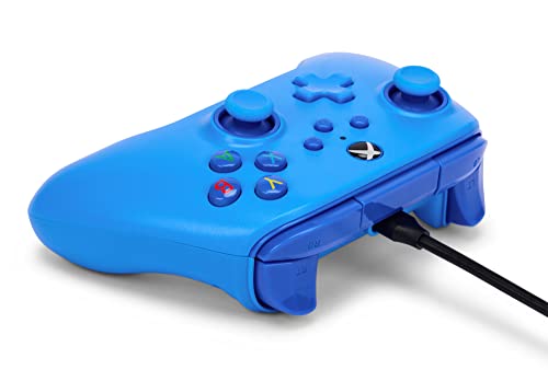 PowerA Wired Controller for Xbox Series X|S - blue, gamepad, video game/gaming controller, works with Xbox One, Officially Licensed - style: Blue
