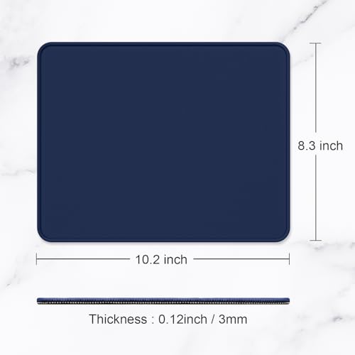 Hsurbtra Mouse Pad, Premium-Textured Square Mousepad 10.2 x 8.3 Inch, Stitched Edge Anti-Slip Waterproof Rubber Pretty Cute Computer Mat for Office Gaming Laptop Women Kids Navy Blue - color: Navy Blue, size: Square Mousepad (10.2" x 8.3")