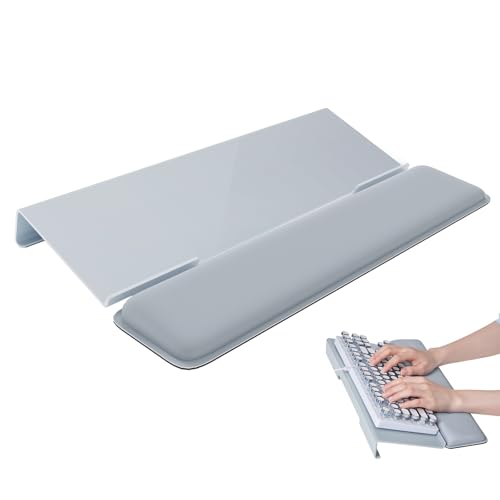 Laborio Computer Keyboard Wrist Rest, Keyboard Riser Stand for Desktop | Gray, Ergonomic Acrylic Keyboard Holder, Non-slip Wrist Pad, Pain Relief for Typing, Multiple Colors - color: Gray