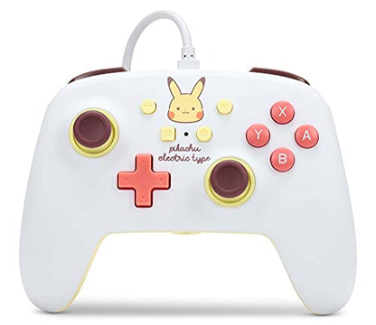 PowerA Enhanced Wired Controller for Nintendo Switch - Pikachu Electric Type, Nintendo Switch - OLED Model, Gamepad, Game controller, Wired controller, Officially licensed