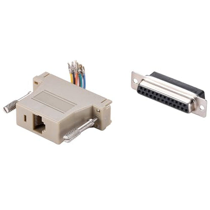 10PCS DB25 Serial Port Female to RJ45 Ethernet Adapter, M/F | 25 Pin, Serial Port Female to RJ45, Ethernet LAN Extend Modular Converter - style: DB25 Female